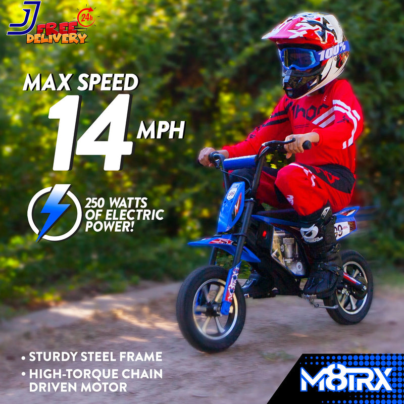 24V Blue Electric Dirt Bike Ride-On Toy Motorcycle for Kids and Teens Magic Cars 1