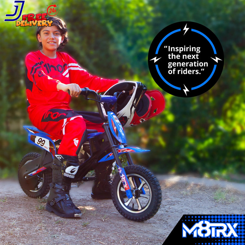 24V Blue Electric Dirt Bike Ride-On Toy Motorcycle for Kids and Teens Magic Cars 2
