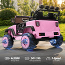 24V 2 Seater Ride On Car Truck for Kids - Light Pink - Image 3