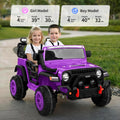 24V 2 Seater Ride On Car Truck for Kids - Purple - Image 2