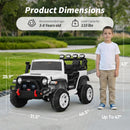24V 2 Seater Ride On Car Truck for Kids - White - Image 9