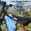 Magic Cars 36V Electric Dirt Bike for Kids, 700W Peak Electric Motorcycle, 3 Speeds, 15.5 MPH & 13.7 Miles, Headlight & Rainbow Ambient Light, Off-Road Ride On Gift for Kids Ages 4-10, UL-2272 Certified, Blue in Blue - image 4
