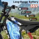 Magic Cars 36V Electric Dirt Bike for Kids, 700W Peak Electric Motorcycle, 3 Speeds, 15.5 MPH & 13.7 Miles, Headlight & Rainbow Ambient Light, Off-Road Ride On Gift for Kids Ages 4-10, UL-2272 Certified, Blue in Purple - image 4
