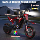 Magic Cars 36V Electric Dirt Bike for Kids, 700W Peak Electric Motorcycle, 3 Speeds, 15.5 MPH & 13.7 Miles, Headlight & Rainbow Ambient Light, Off-Road Ride On Gift for Kids Ages 4-10, UL-2272 Certified, Blue in Red - image 7