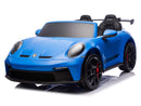 Porsche 911 GT3 24V 4x4 Kids Ride On Car with Rubber Tires - Blue - Image 1