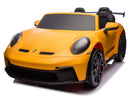 Porsche 911 GT3 24V 4x4 Kids Ride On Car with Rubber Tires - Yellow - Image 1