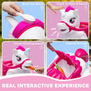 Magic Cars Qaba 12V Unicorn Ride on Horse, Battery Powered Ride on Toy, Interactive Electric Kids Riding Pony with Carrot Toy, Comb, Animal Sounds, Light, Gift for Girls Boys Aged 1.5-3 Years Old, White in Default - image 5