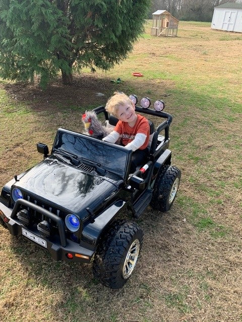 Cars For Kids Jeep Style 4x4 Monster Truck W/Rubber Tires 24 Volt