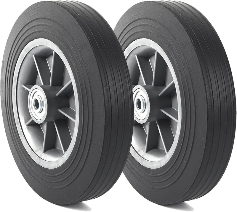 10-Inch Maintenance-Free Solid Rubber Flat-Free Tires 2-Pack for All Applications Magic Cars 2
