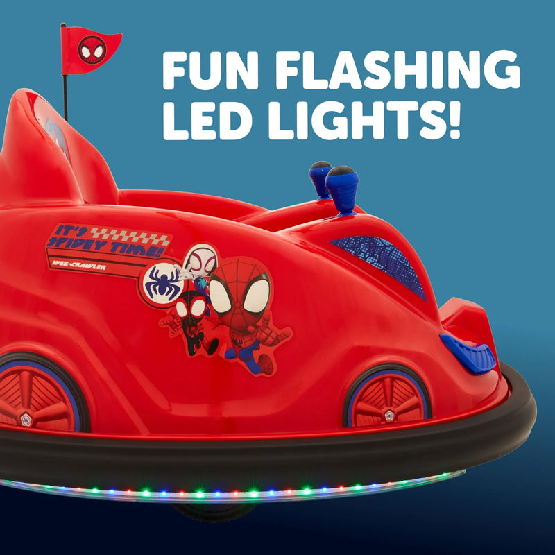 Battery-Powered Spider-Man Ride-On Bumper Car for Ages 18-48 Months, Red Magic Cars 4