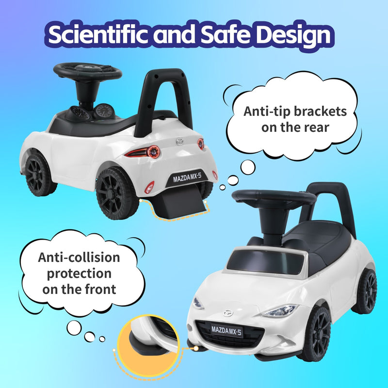 3-in-1 Ride-On Push Car Stroller Toy for Babies and Toddlers with Bluetooth and LED Lights Magic Cars 2