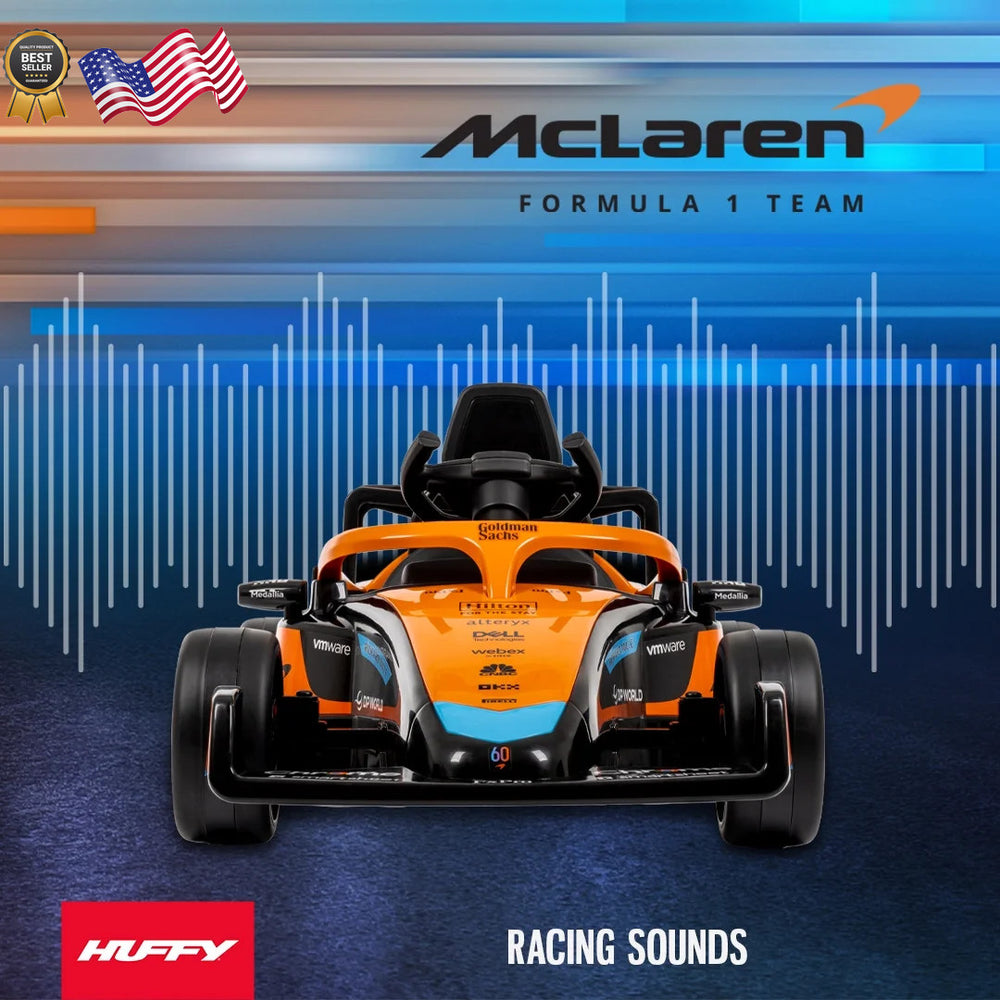McLaren Formula 1 Team ベスト グレー/オレンジ 12V Remote Control Kids Ride-On F1 Race Car Toy with Battery