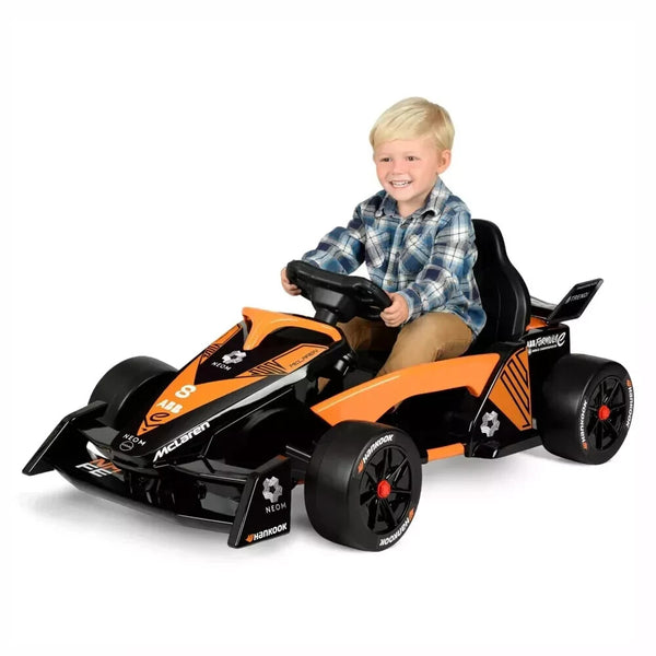 12V Battery-Powered Orange and Black Formula F1 Race Car Ride-On for A