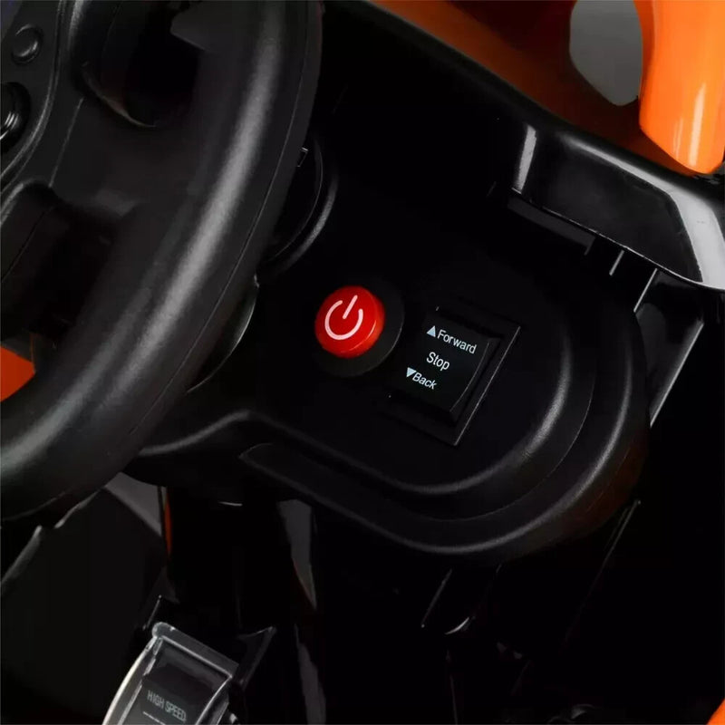 12V Battery-Powered Orange and Black Formula F1 Race Car Ride-On for Ages 3+ Magic Cars 10