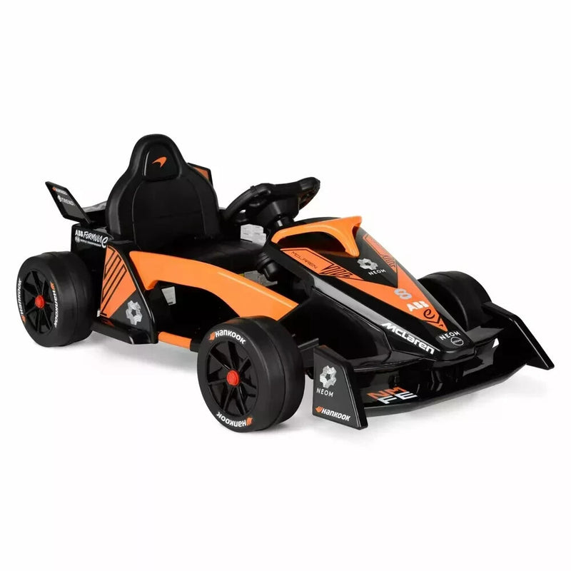 12V Battery-Powered Orange and Black Formula F1 Race Car Ride-On for Ages 3+ Magic Cars 1