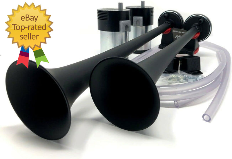 Mega Blast Air Horns for Trucks Cars SUVs Train Sound Extremely Loud Black Magic Cars 1