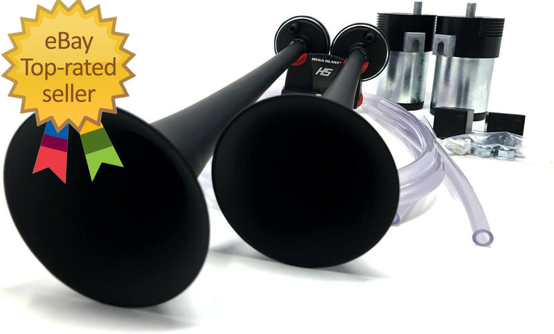 Mega Blast Air Horns for Trucks, Cars, SUVs, and Trains – Loud Black Sound Magic Cars Variant 0