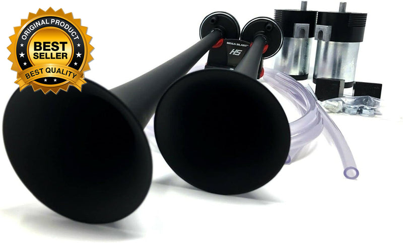 Mega Blast Air Horns for Trucks, Cars, SUVs, and Trains – Loud Black Sound Magic Cars Variant 0
