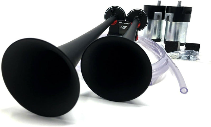 Mega Blast Air Horns for Trucks, Cars, SUVs, and Trains – Loud Black Sound Magic Cars 0