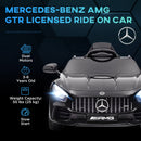 Licensed Mercedes-Benz AMG GTR 12V Kids Ride-On Car with Remote Control Black Magic Cars 4