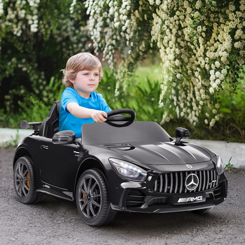 Licensed Mercedes-Benz AMG GTR 12V Kids Ride-On Car with Remote Control Black Magic Cars 8