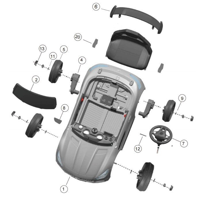 Kids Remote Control Car with LED Lights and MP3 Player Magic Cars 4