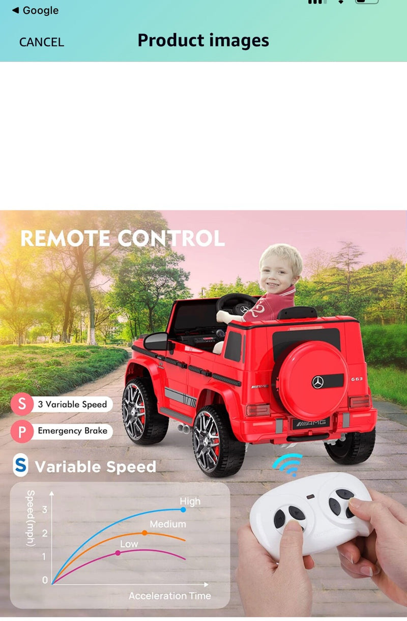 12V Licensed Mercedes-Benz AMG Electric Ride-On SUV with Remote Control for Kids Magic Cars 1
