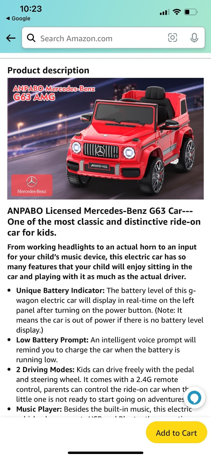12V Licensed Mercedes-Benz AMG Electric Ride-On SUV with Remote Control for Kids Magic Cars 5