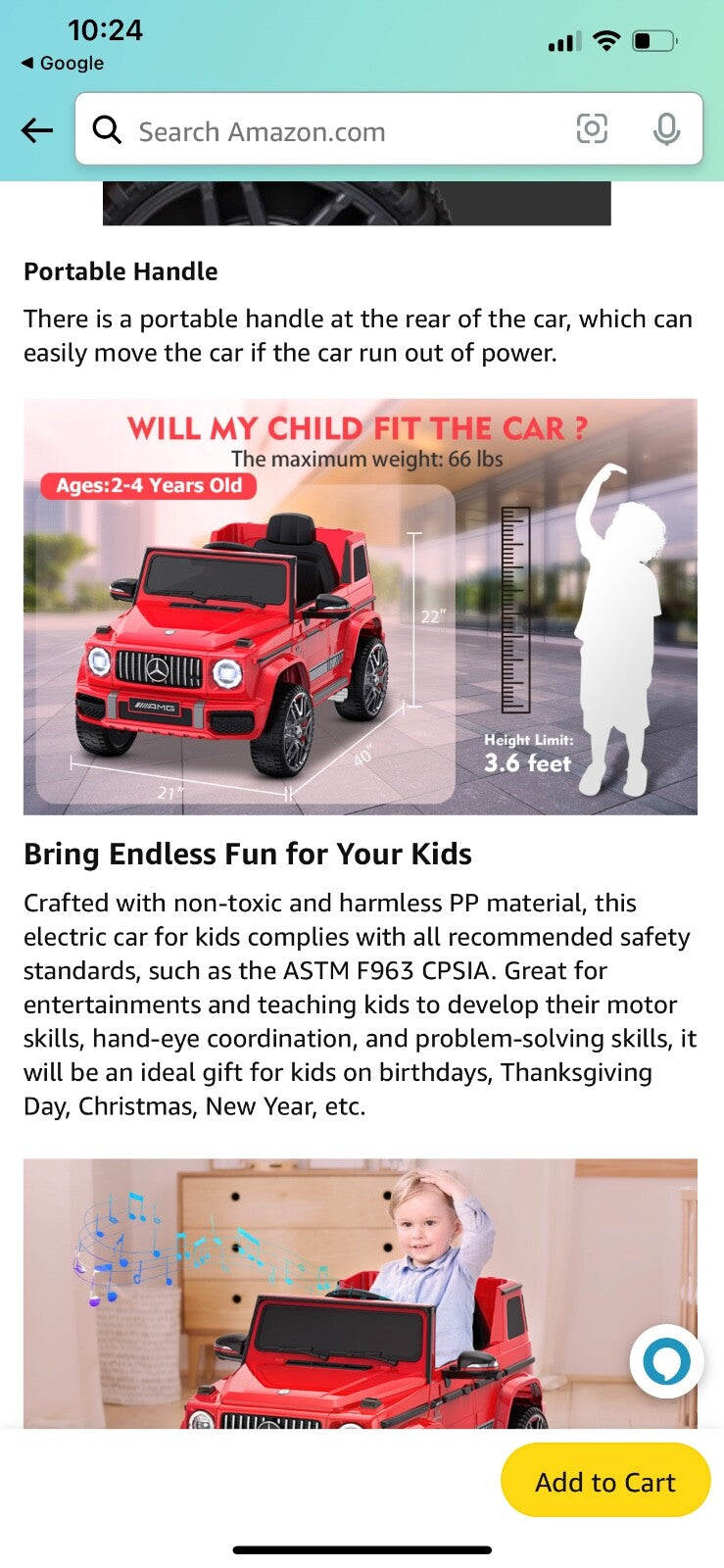 12V Licensed Mercedes-Benz AMG Electric Ride-On SUV with Remote Control for Kids Magic Cars 7
