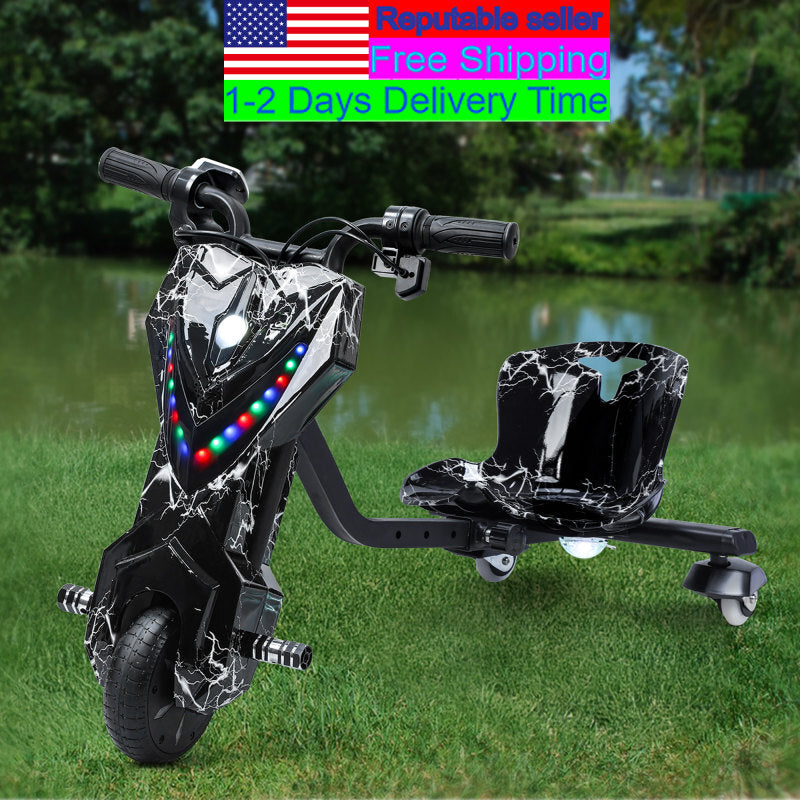 Mini Drift Trike with Lights, Large Wheels, and Adjustable Seat Magic Cars 17