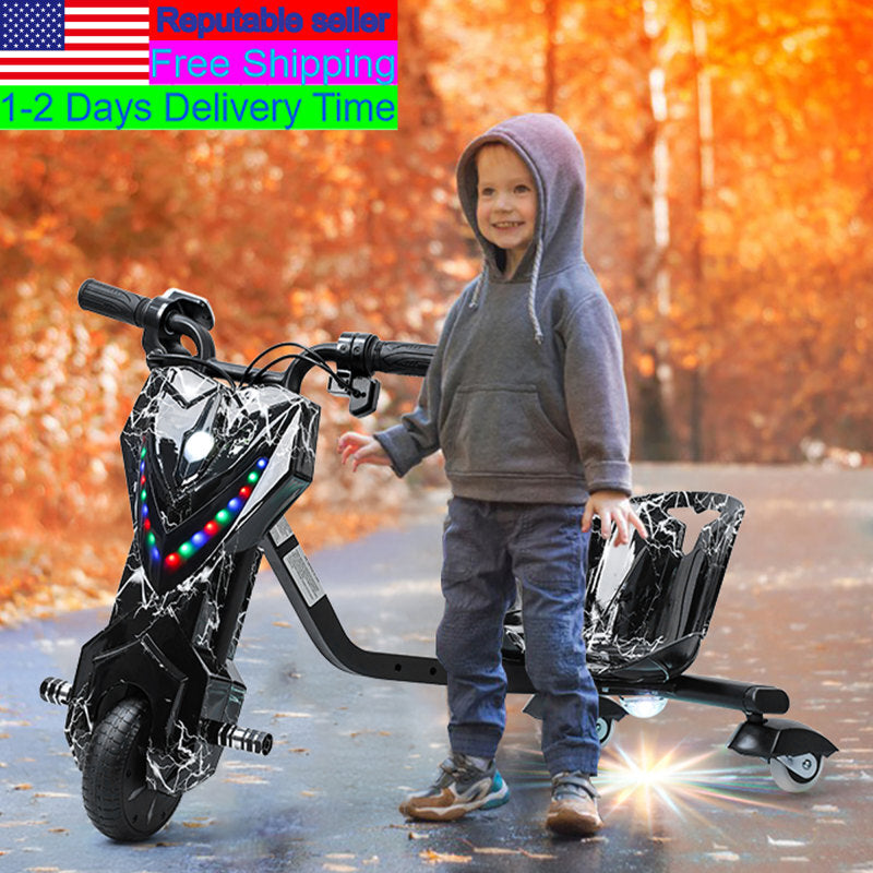 Mini Drift Trike with Lights, Large Wheels, and Adjustable Seat Magic Cars 18