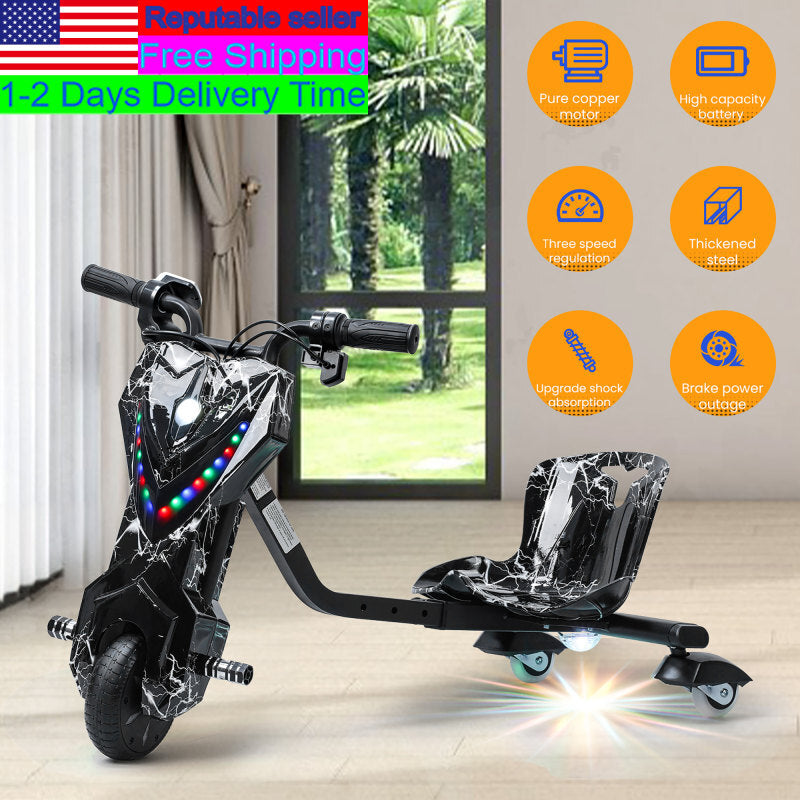Mini Drift Trike with Lights, Large Wheels, and Adjustable Seat Magic Cars 19