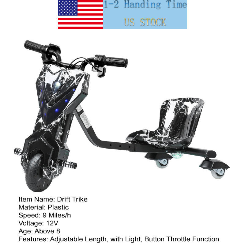 Mini Drift Trike with Lights, Large Wheels, and Adjustable Seat Magic Cars 20