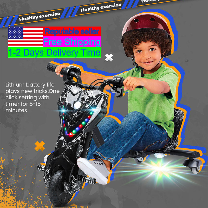 Mini Drift Trike with Lights, Large Wheels, and Adjustable Seat Magic Cars 21