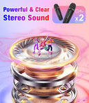 Compact Karaoke System, Bluetooth Speaker with Dual Wireless Microphones, Black Magic Cars 4