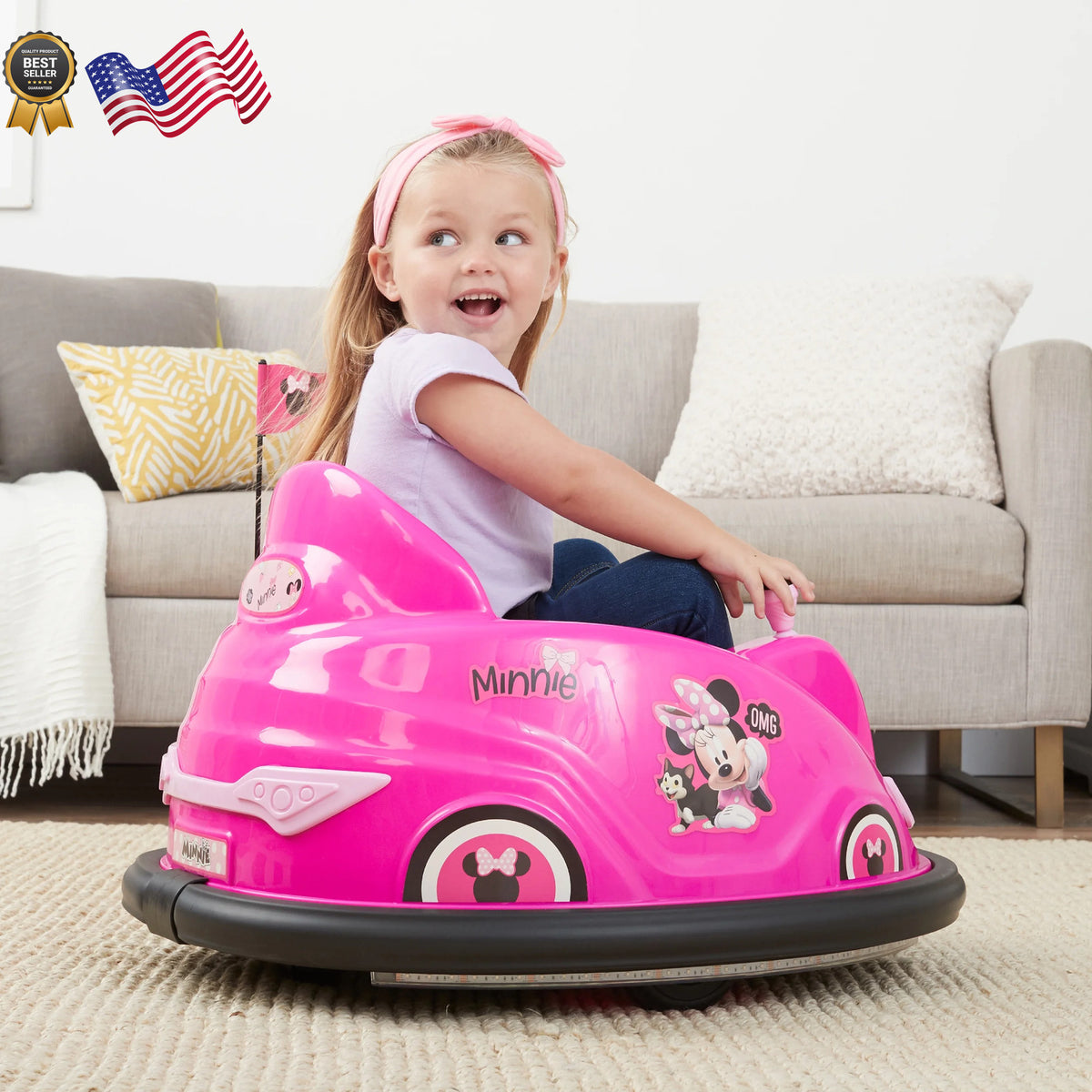 6V Minnie Ride-On Bumper Car Toy
