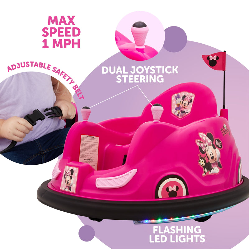 6V Minnie Bumper Car Ride-On Toy for Kids, 1 Count Magic Cars 1