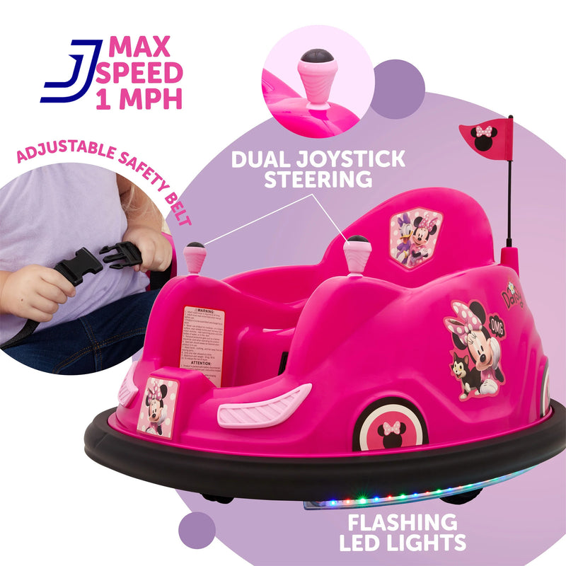 6V Electric Minnie Bumper Car Ride-On Toy for Kids up to 66 lbs Magic Cars 1