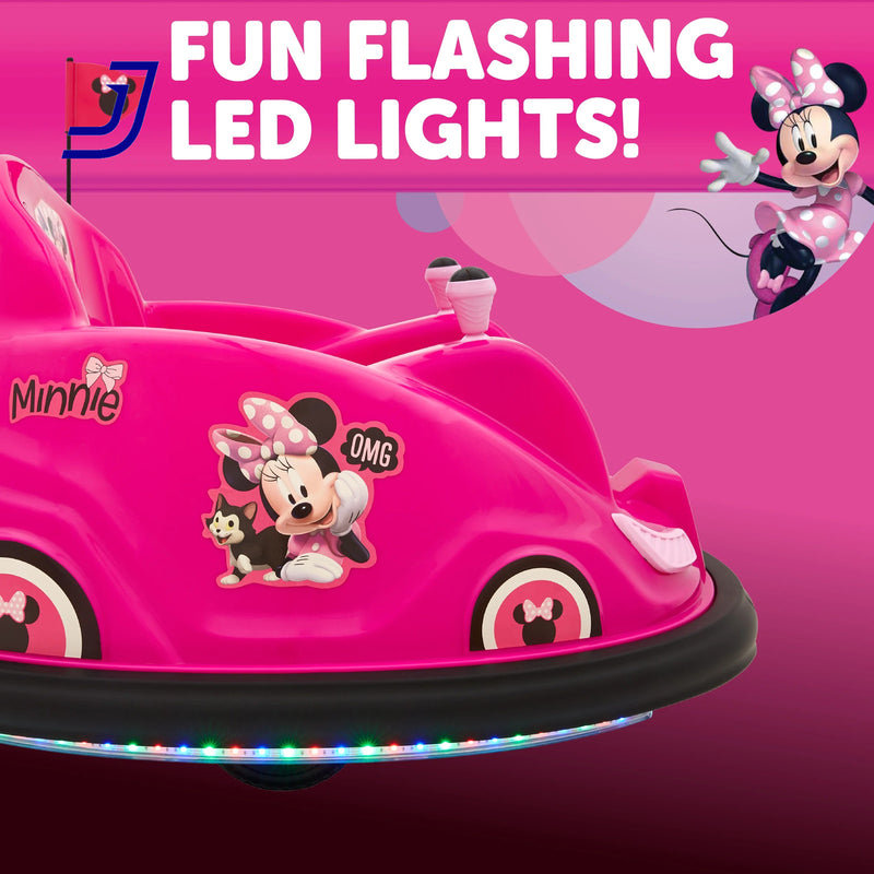 6V Electric Minnie Bumper Car Ride-On Toy for Kids up to 66 lbs Magic Cars 4