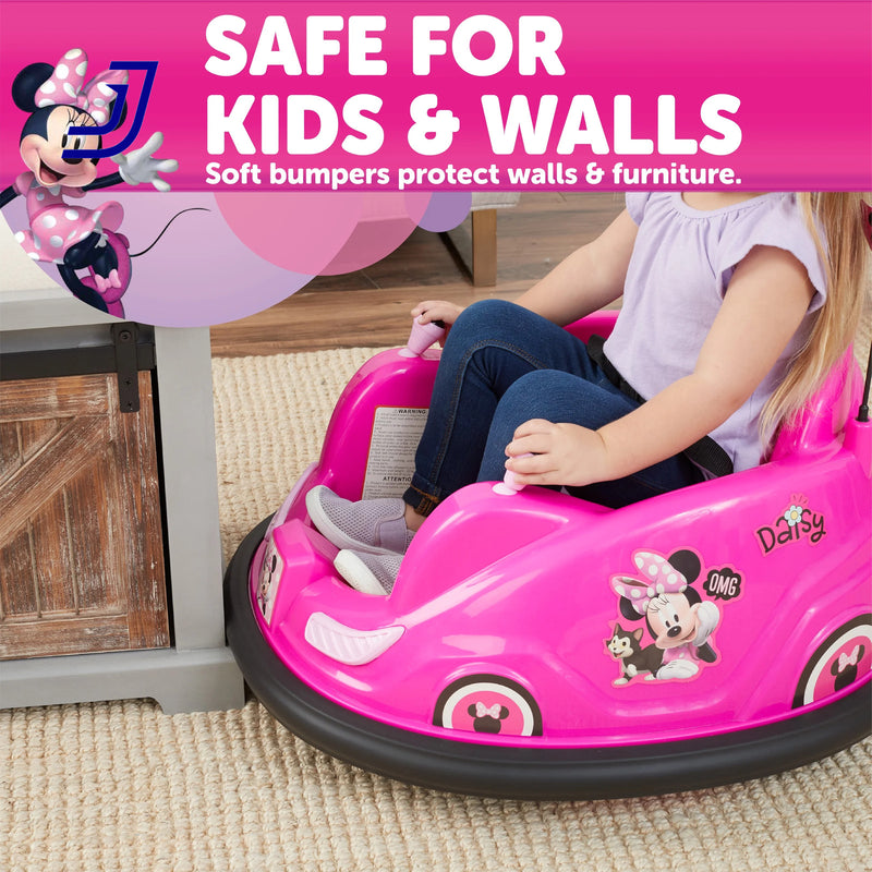 6V Electric Minnie Bumper Car Ride-On Toy for Kids up to 66 lbs Magic Cars 5