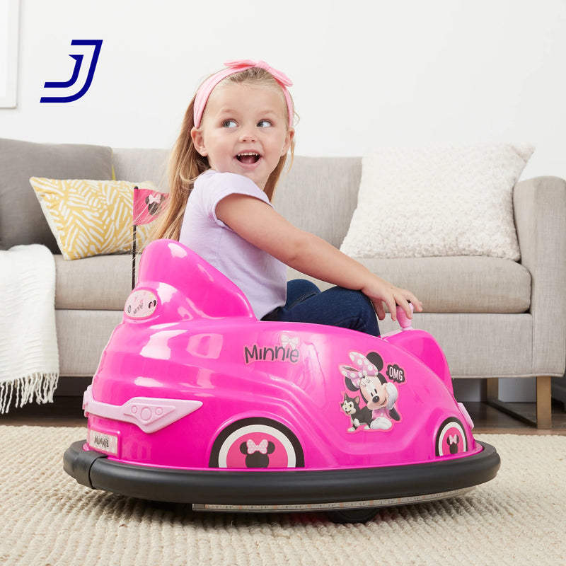 6V Electric Minnie Bumper Car Ride-On Toy for Kids up to 66 lbs Magic Cars 6