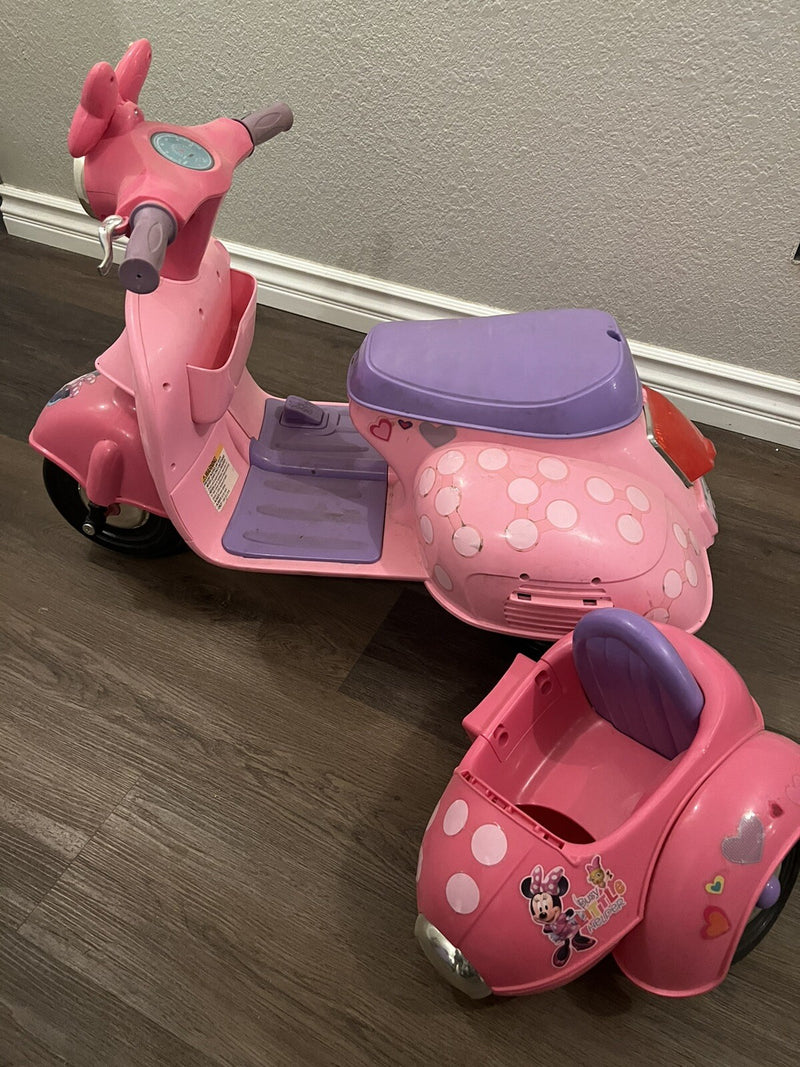 Battery-Powered Pink Minnie Mouse Electric Scooter with Side Car for Toddlers 18-30 Months Magic Cars Variant 0