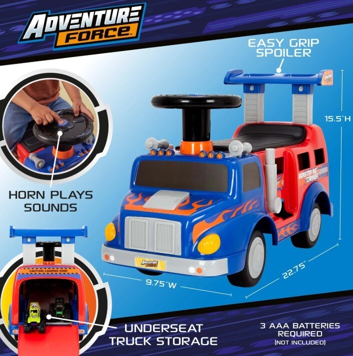 Monster Ride-On Carrier for Kids 1-3 Years, Supports Up to 44 lbs Magic Cars 5