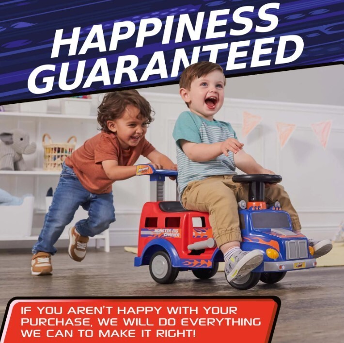 Monster Ride-On Carrier for Kids 1-3 Years, Supports Up to 44 lbs Magic Cars 6