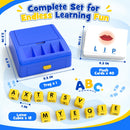Blue Montessori Letter Matching Game for Children Ages 3-8 with Storage Tray Magic Cars 5