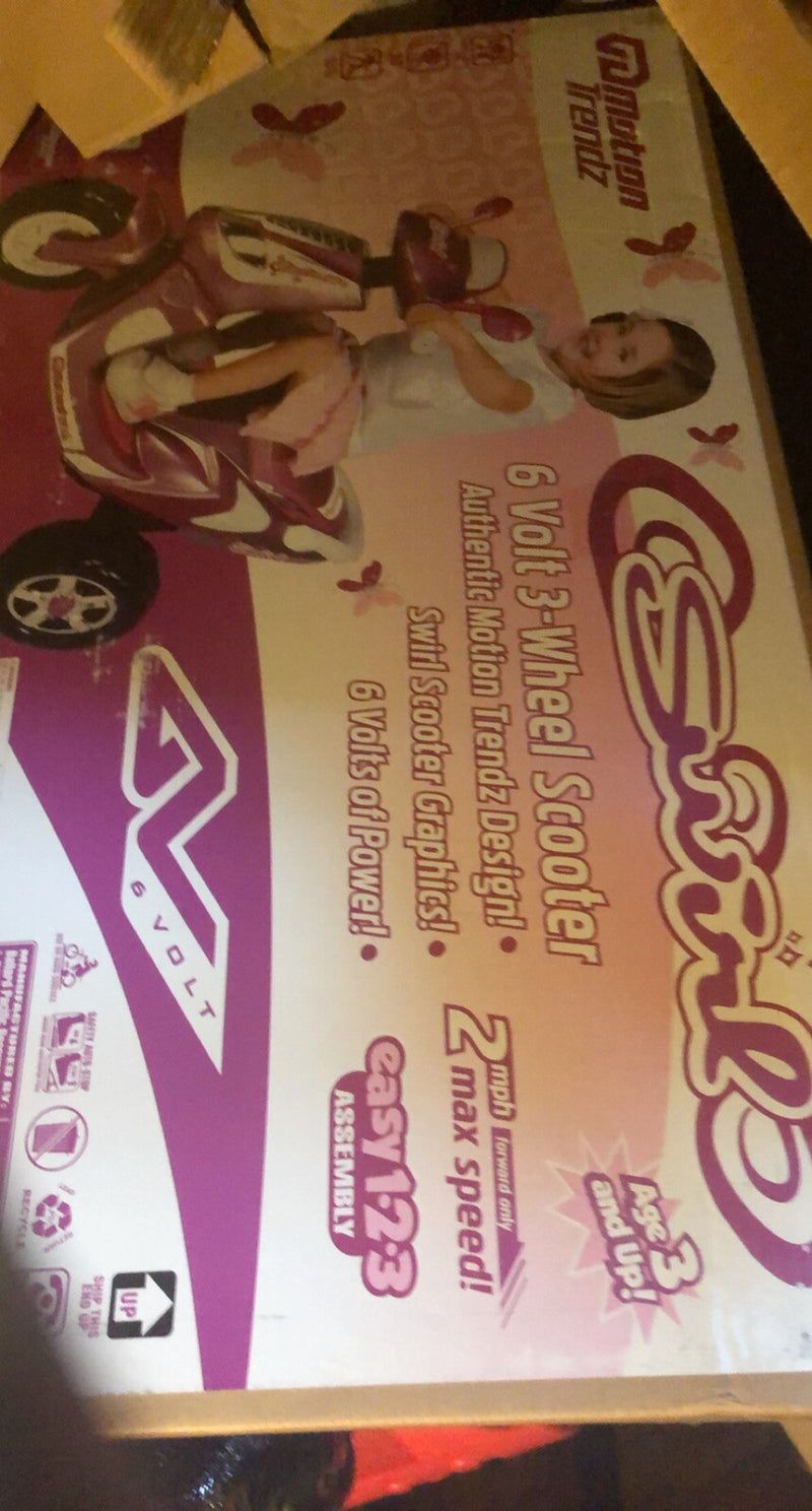 6 Volt Swirl 3-Wheel Scooter for Kids New in Box Magic Cars 0