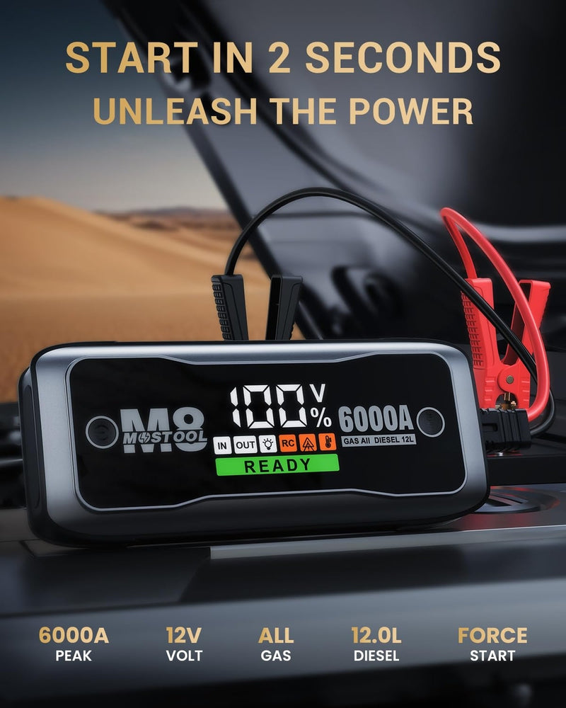 6000A Portable 12V Car Battery Jump Starter Auto Jumper Starter Magic Cars 1