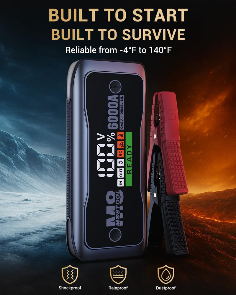 6000A Portable 12V Car Battery Jump Starter Auto Jumper Starter Magic Cars 4