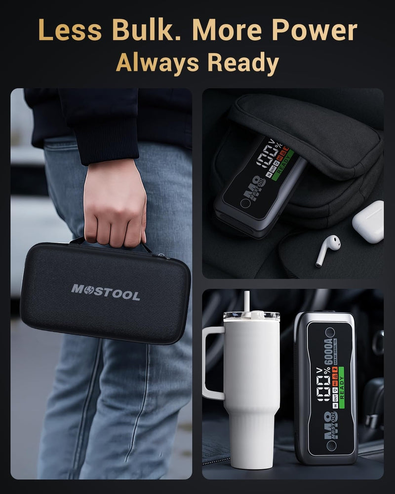 6000A Portable 12V Car Battery Jump Starter Auto Jumper Starter Magic Cars 7