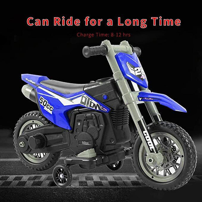 Motocicleta Eléctrica Infantil con Ruedines para Equilibrio y Pista Magic Cars 0